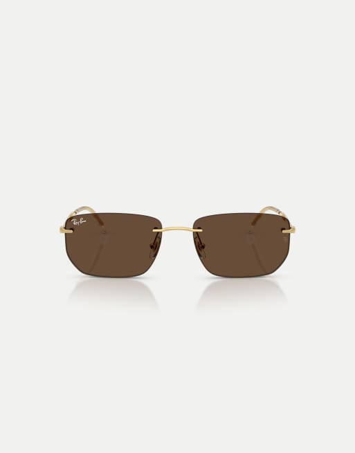 Ray-Ban - Occhiali da sole irregolari tonalità oro Arista con lenti marroni