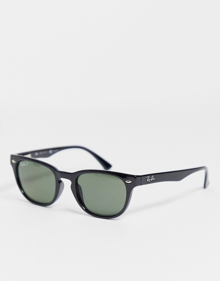 ray ban - occhiali da sole neri classici con montatura sottile-nero