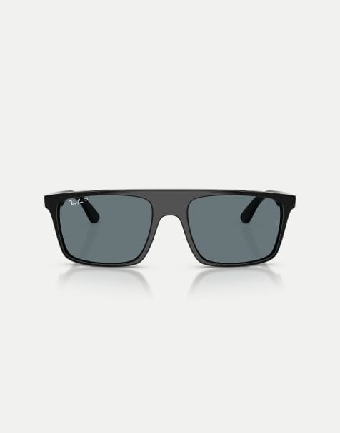 Ray-Ban - Occhiali da sole neri con lenti blu polarizzate - view 1