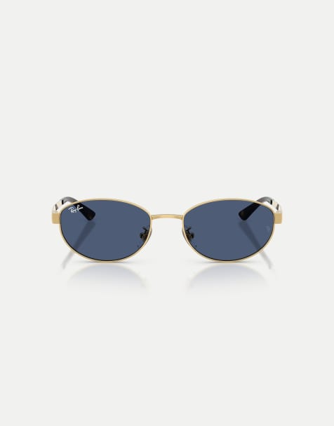 Ray-Ban Occhiali da sole ovali con lenti blu in arista - view 1