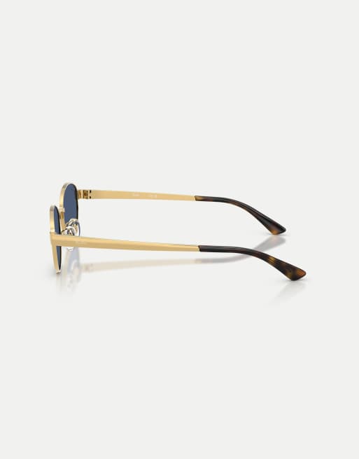 Ray-Ban Occhiali da sole ovali con lenti blu in arista, 4 di 4