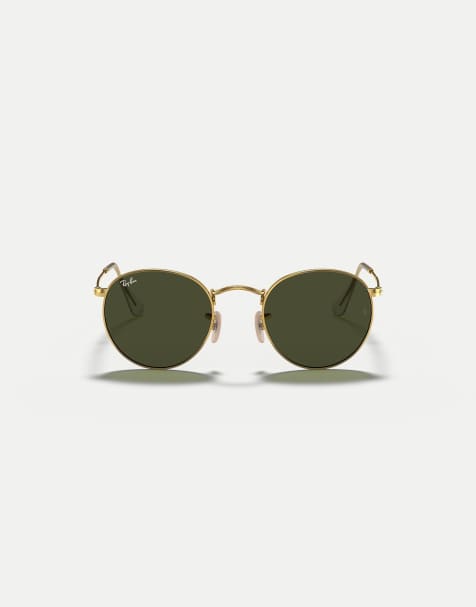 Ray-Ban - Occhiali da sole rotondi in metallo tonalità oro Arista con lenti verdi - view 1