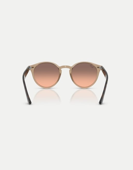 Ray-Ban Occhiali da sole rotondi tartarugati con lenti rosa ASOS - Main Image