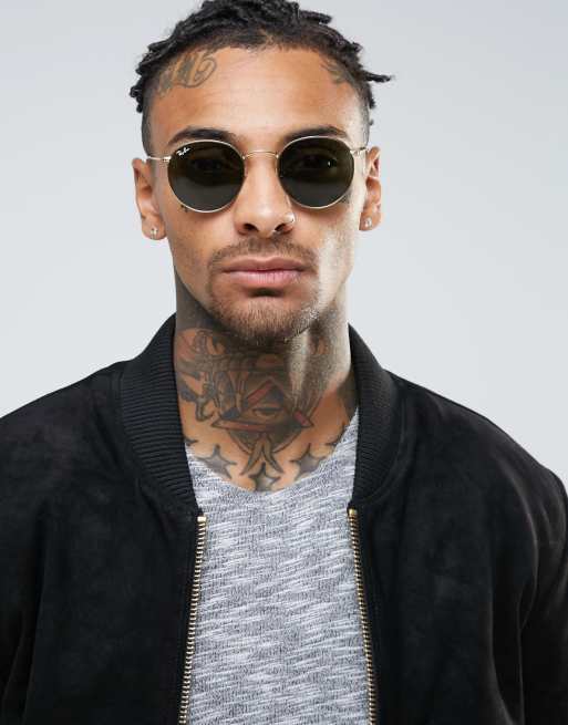 Ray-Ban – Okrągłe okulary przeciwsłoneczne w kolorze złotym 0RB3447, 3 z 4