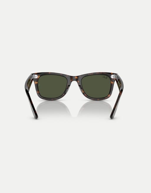 Ray-Ban - Original Wayfarer - Lunettes de soleil carrées avec verres verts - Havana, 2 de 3