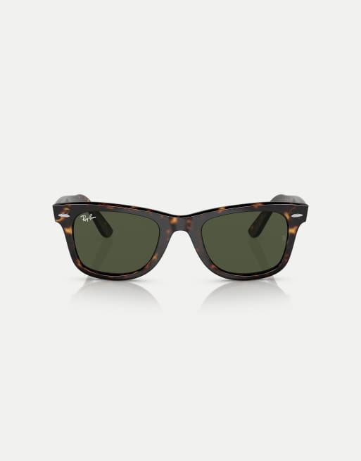 Ray-Ban - Original Wayfarer - Lunettes de soleil carrées avec verres verts - Havana, 3 de 3