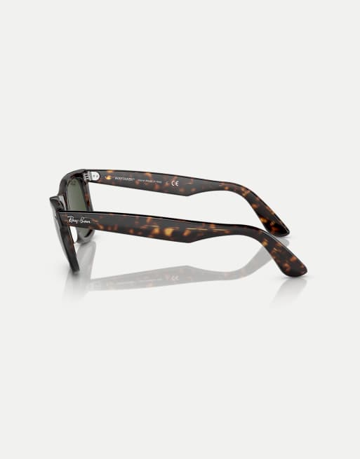 Ray-Ban - Original Wayfarer - Lunettes de soleil carrées avec verres verts - Havana, 4 de 4