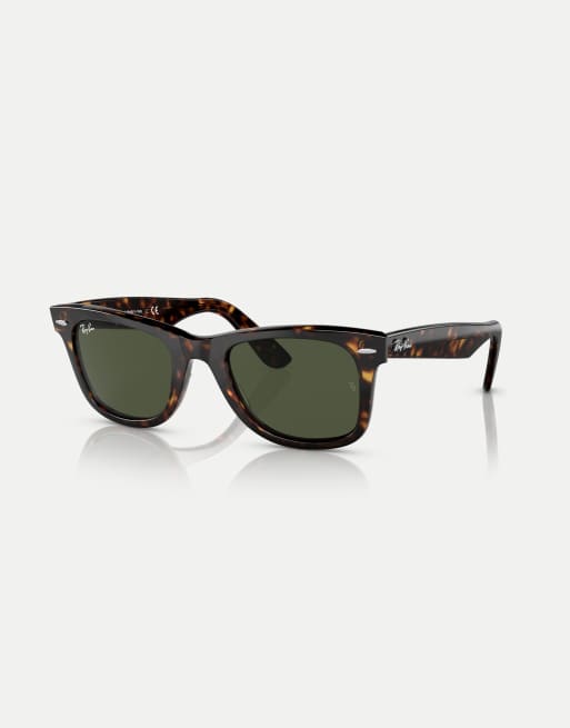 Ray-Ban - Original Wayfarer - Occhiali da sole squadrati color havana con lenti verdi