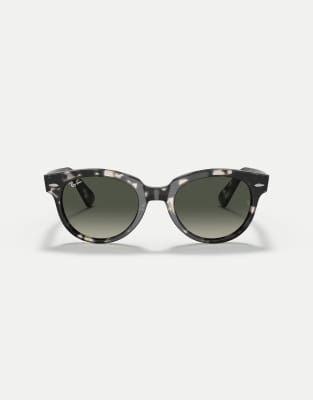 Ray-Ban - Orion - Eckige Sonnenbrille in grauem Havana mit grauen Gläsern