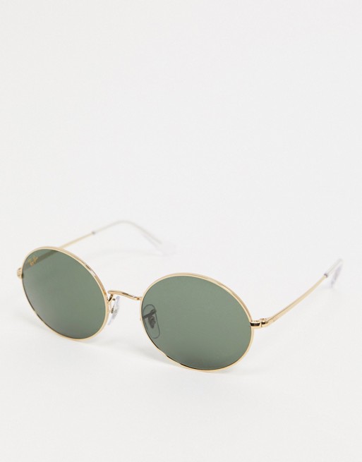 Ray-ban oval sunglasses in gold ORB1970