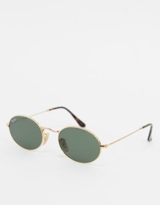 ray ban oval gold