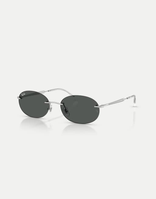 Ray-Ban Oval sunglasses with grey lens in silver, 3 of 3