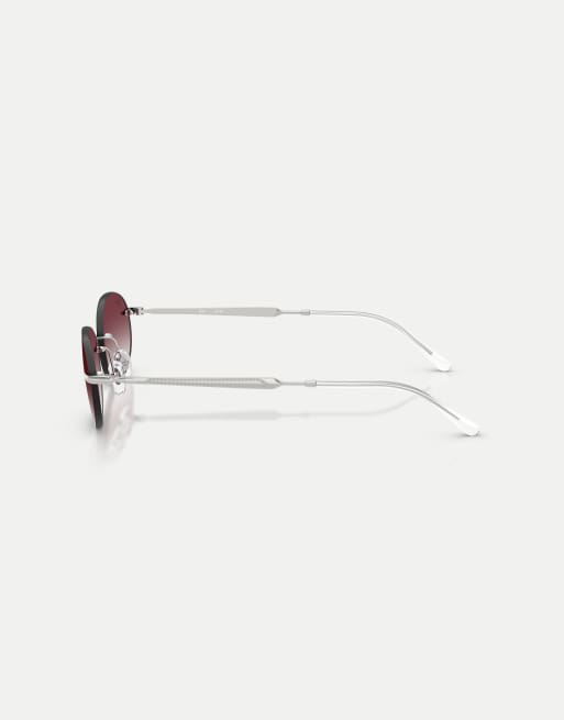 Ray-Ban Oval sunglasses with violet lens in silver, 3 of 3