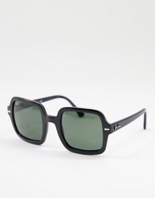 Ray-Ban oversized 70's square sunglasses in black - ASOS Price Checker