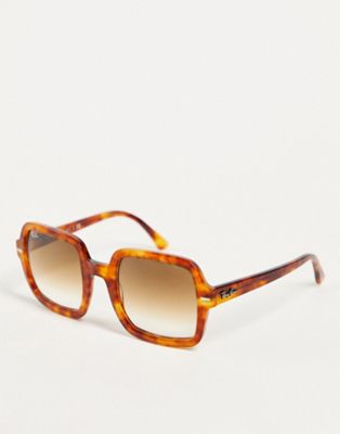 Ray-Ban oversized 70's square sunglasses in brown - ASOS Price Checker