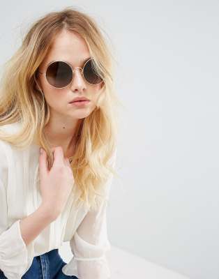 ray ban - oversized ronde zonnebril in bruin met kleurverloop | ASOS