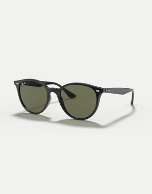 Ray-Ban - Lunettes de soleil ovales à verres polarisés gris - Noir
