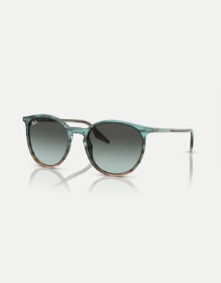 Ray-Ban - Phantos - Lunettes de soleil à verts bleus rayées RB2204 - Bleu et vert