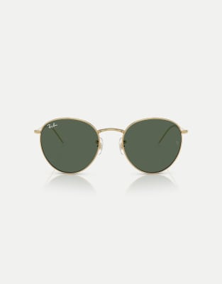 Ray-Ban - Phantos - Sonnenbrille in Arista-Gold mit grünen Gläsern-Goldfarben