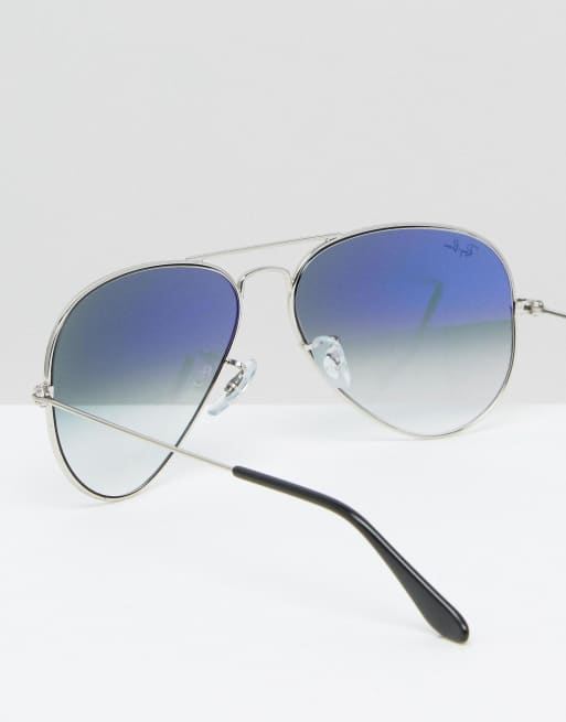 Ray Ban – Pilotenbrille mit Gläsern mit blauem Farbverlauf, 4 von 4