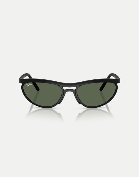 Ray-Ban Predator Liteforce occhiali da sole rettangolari con lenti verdi in nero sabbia - view 1