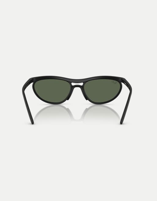 Ray-Ban Predator Liteforce rechteckige Sonnenbrille mit grünen Gläsern in Sand Black, 2 von 4