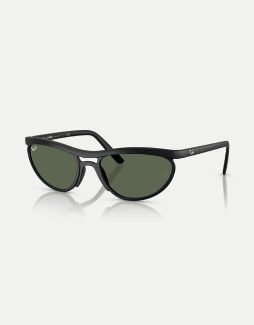 Ray-Ban Predator Liteforce rechteckige Sonnenbrille mit grünen Gläsern in Sand Black, 3 von 4