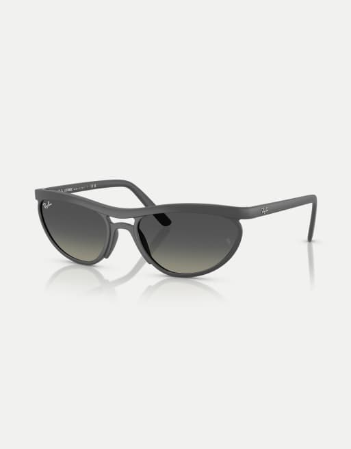 Ray-Ban Predator liteforce rectangle sunglasses with grey lens in sand grey, 3 of 4