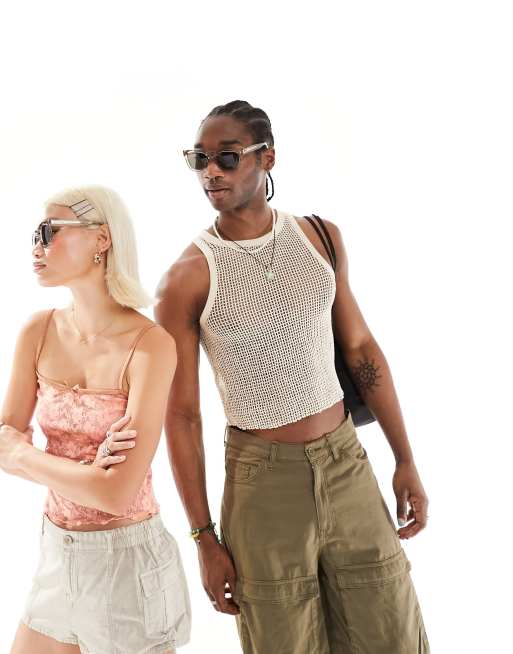 Ray-Ban – Quadratische Acetat-Sonnenbrille in transparentem Beige mit grünen Gläsern , 3 von 4