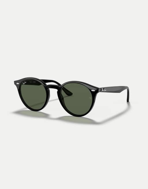 Ray-Ban - RB2180 - Lunettes de soleil rondes à verres verts - Noir, 3 de 4
