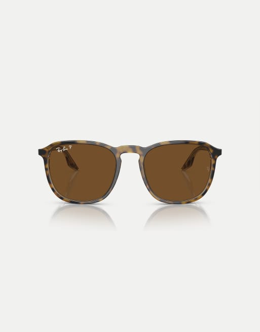 Ray-Ban – Rb2203 – Eckige, polarisierte Sonnenbrille in Havana mit braunen Gläsern, 3 von 3