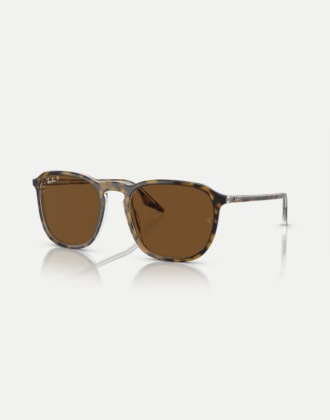 Ray-Ban - Rb2203 - Occhiali da sole squadrati color havana con lenti marroni polarizzate - view 1