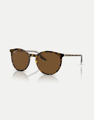 Ray-Ban - RB2204 - Phantos - Polarisierte Sonnenbrille in transparentem Braun mit Gläsern in Braun-Brown