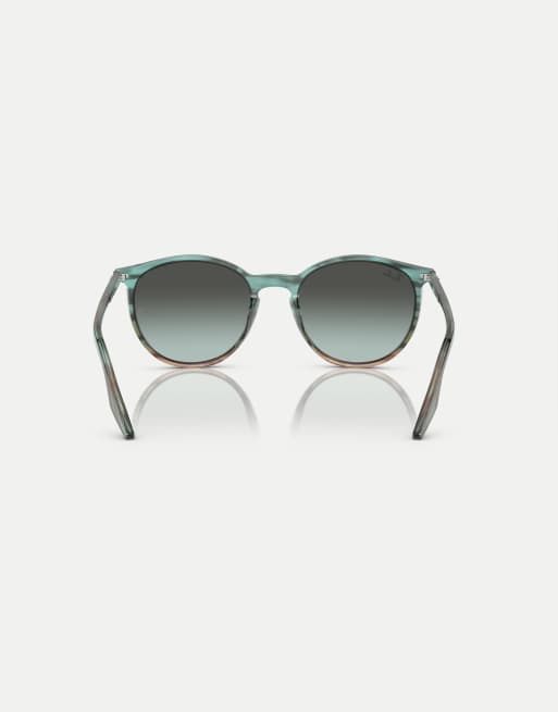 Ray-Ban Rb2204 phantos sunglasses with blue lens in striped blue & green, 2 of 3