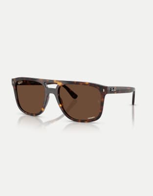 Ray-Ban - Rb2213ch Chromance - Lunettes de soleil carrées avec verres marron polarisés - Havane - view 1