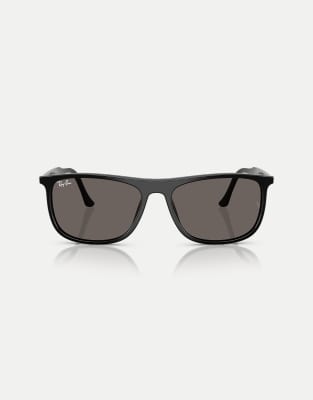 Ray-Ban - Rb2216 - Rechteckige Sonnenbrille in Schwarz mit grauen Gläsern