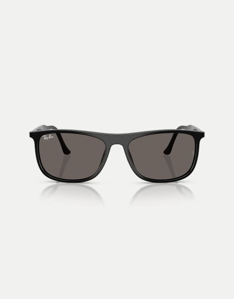 Ray-Ban Rb2216 rectangle sunglasses with grey lens in black - view 1