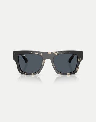 Ray-Ban - Rb2217m - Scuderia Ferrari Collection - Eckige Sonnenbrille in Grau-Havana mit grauen Gläsern