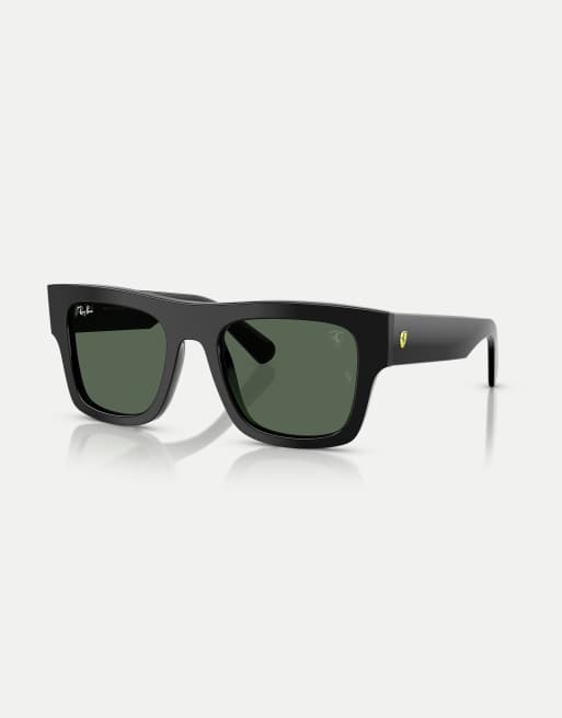 Ray-Ban - Rb2217m Scuderia Ferrari Collection - Occhiali da sole squadrati neri con lenti verdi, 3 di 3