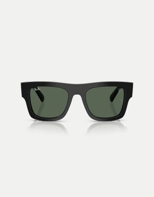 Ray-Ban Rb2217m scuderia ferrari collection square sunglasses with green lens in black