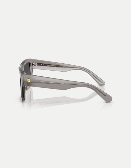 Ray-Ban Rb2217m scuderia ferrari collection square sunglasses with grey lens in transparent grey, 2 of 3