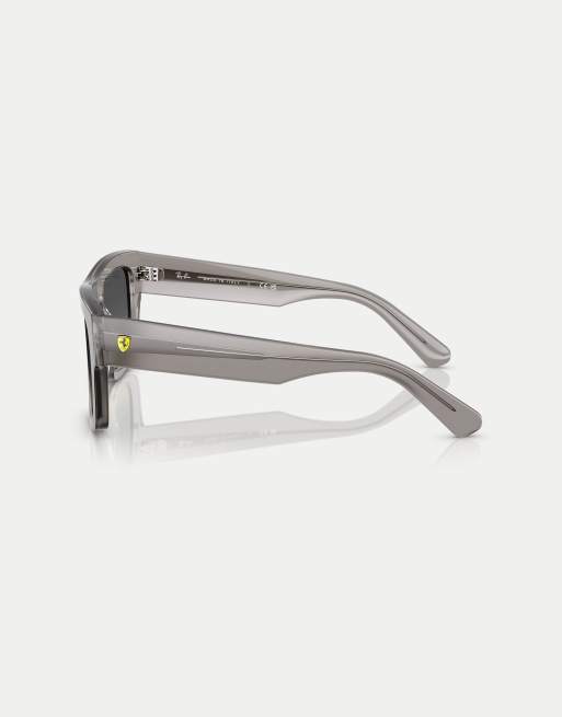 Ray-Ban Rb2217m scuderia ferrari collection square sunglasses with grey lens in transparent grey, 4 of 4