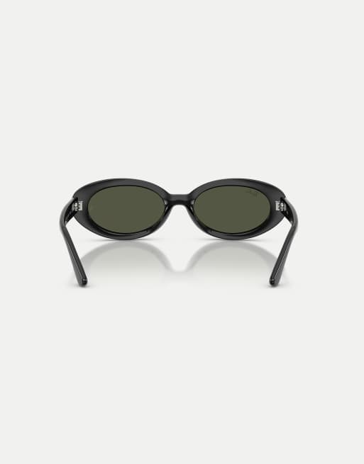 Ray-Ban Rb2223 oval sunglasses with green lens in black, 3 of 4