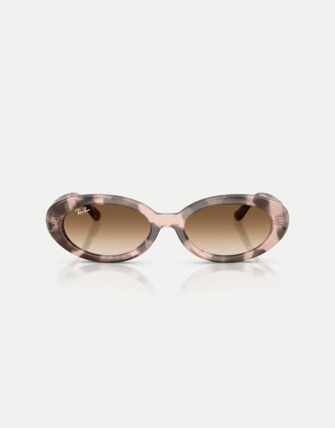 Ray-Ban – Rb2223 – Ovale Sonnenbrille in Opalrosa-Havana mit braunen Gläsern - view 1
