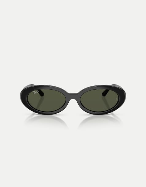 Ray-Ban – Rb2223 – Ovale Sonnenbrille in Schwarz mit grünen Gläsern - view 1