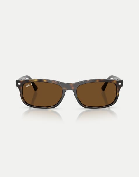 Ray-Ban - Rb2224 - Lunettes de soleil rectangulaires à verres polarisés marron - Havane - view 1