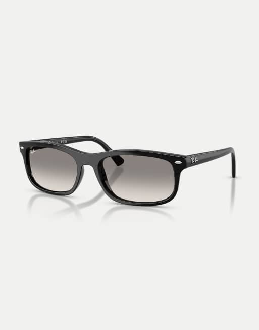 Ray-Ban Rb2224 rectangle sunglasses with grey lens in black, 2 of 4