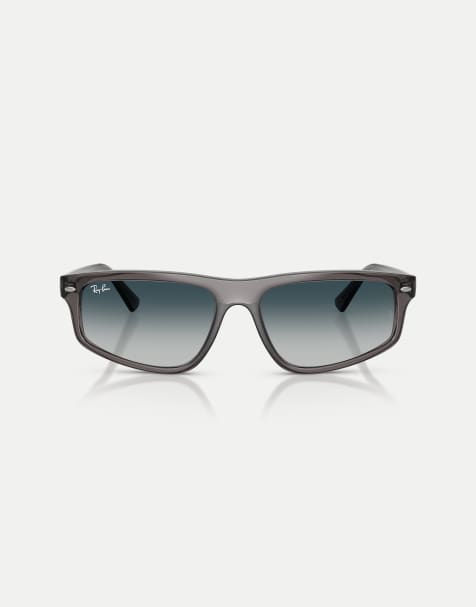 Ray-Ban Rb2225 irregular sunglasses with grey lens in opal light grey