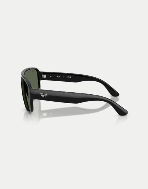 Ray-Ban Rb2229 occhiali da sole squadrati con lenti verdi in nero, 4 di 4