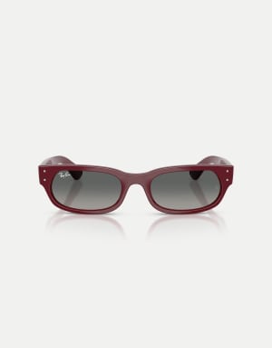 Ray-Ban Rb2236 irregular sunglasses with grey lens in bordeaux